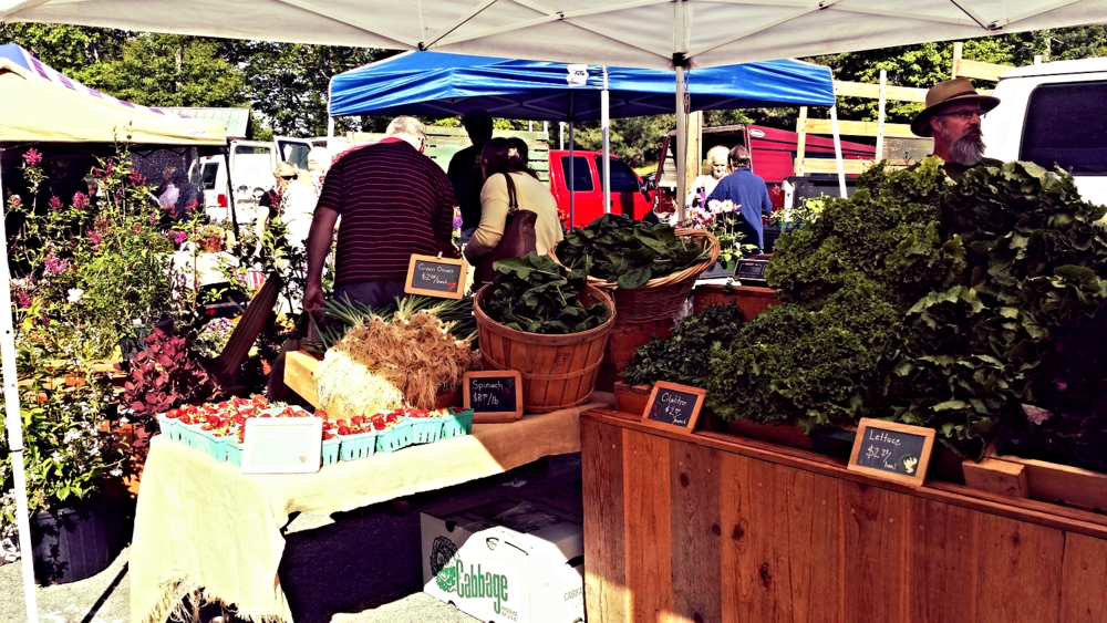 A gorgeous array of leafy greens at the farmers' market