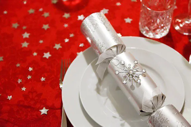 A beautifully dressed wedding table with floral arrangements