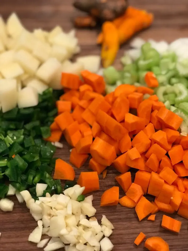 Fresh, healthy soup ingredients