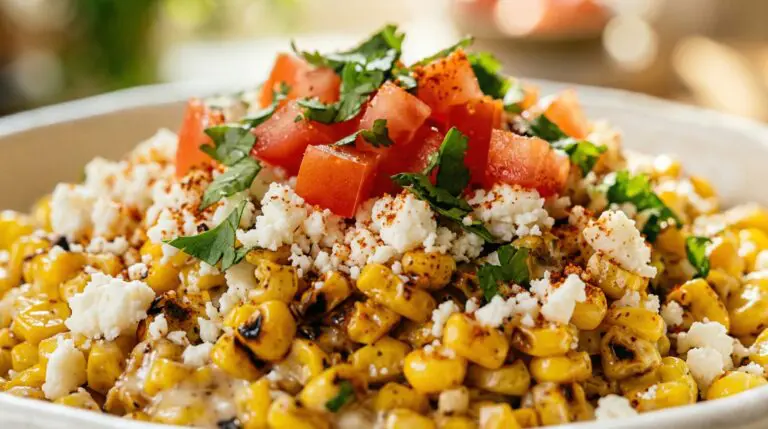 Stunning plated serving of Mexican Street Corn, a chef-tested recipe by Chef Jorj Morgan.