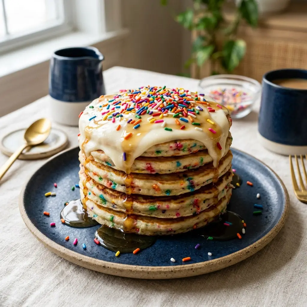 Stunning plated serving of Princess Pancakes, a chef-tested recipe by Chef Jorj Morgan.