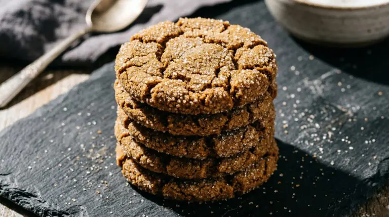 Stunning plated serving of Ginger Cookies, a chef-tested recipe by Chef Jorj Morgan.
