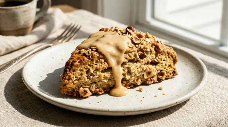 Stunning plated serving of Maple Hazelnut Scones, a chef-tested recipe by Chef Jorj Morgan.