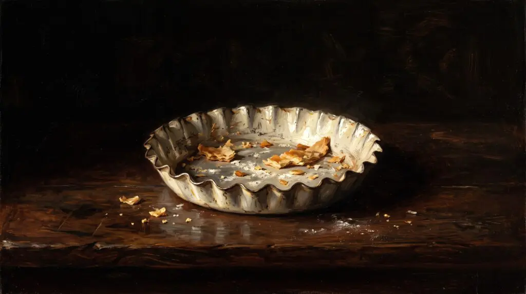 A golden, flaky artisanal fruit pie with a beautifully crimped crust, cooling on a rustic wooden table.