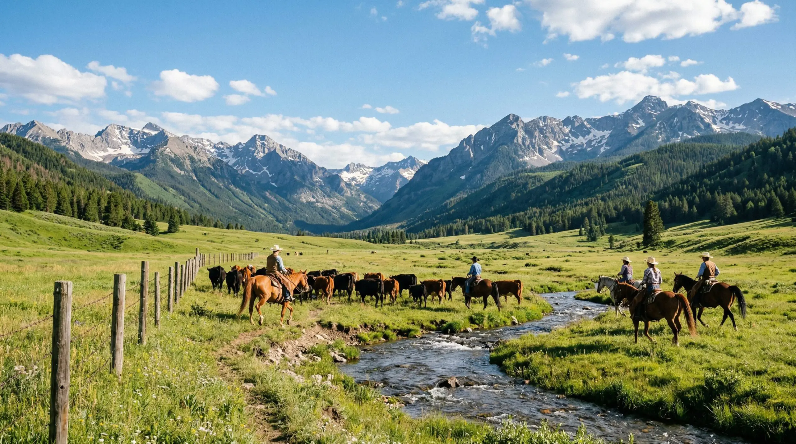 The Morgan family glamping in Montana