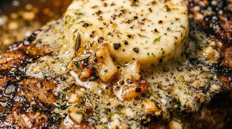 Stunning plated serving of Roasted Garlic Compound Butter, a chef-tested recipe by Chef Jorj Morgan.