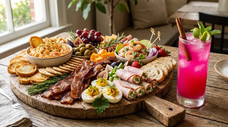 Stunning plated serving of Southern Charcuterie Board with Pimento Cheese & Deviled Eggs, a chef-tested recipe by Chef Jorj Morgan.