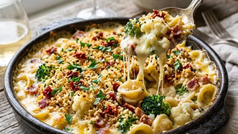 Stunning plated serving of My Way” Ultimate Mac and Cheese, a chef-tested recipe by Chef Jorj Morgan.