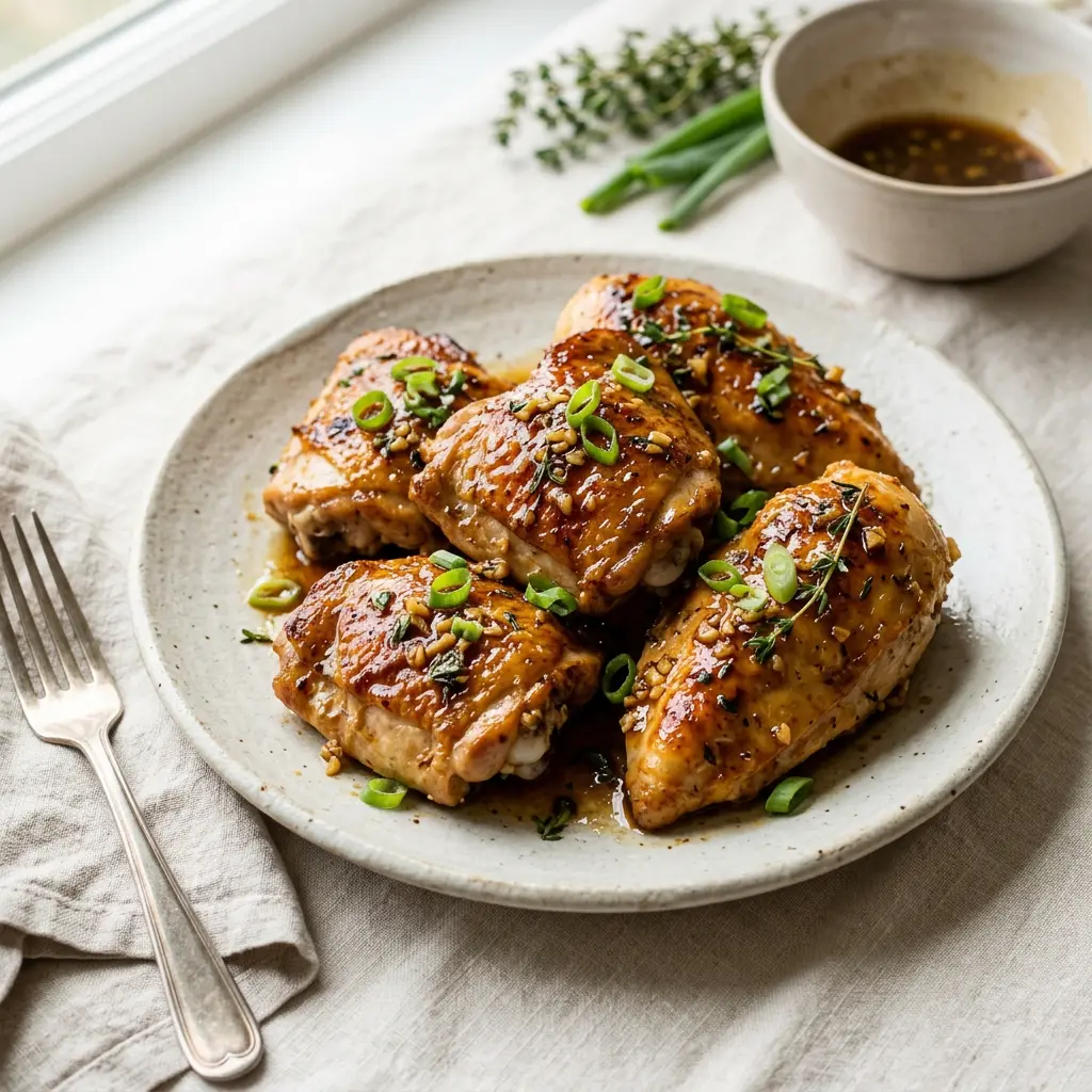 Stunning plated serving of My Favorite Lemon Chicken, a chef-tested recipe by Chef Jorj Morgan.