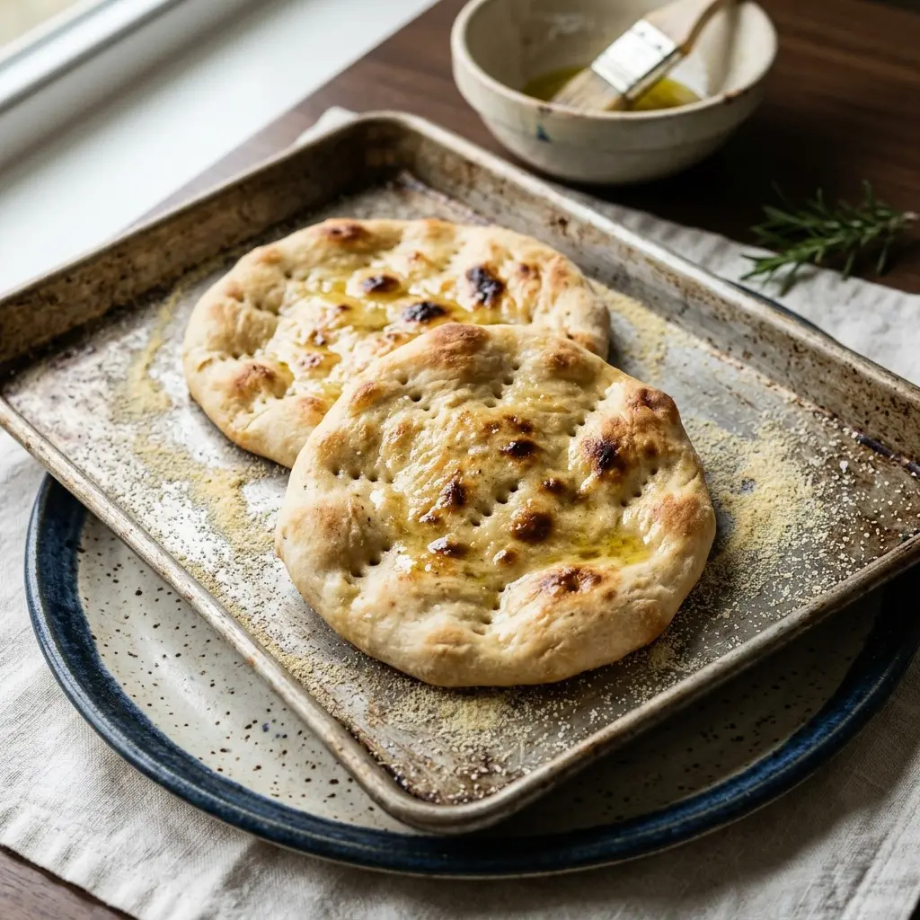 Stunning plated serving of Flatbreads “My Way”, a chef-tested recipe by Chef Jorj Morgan.