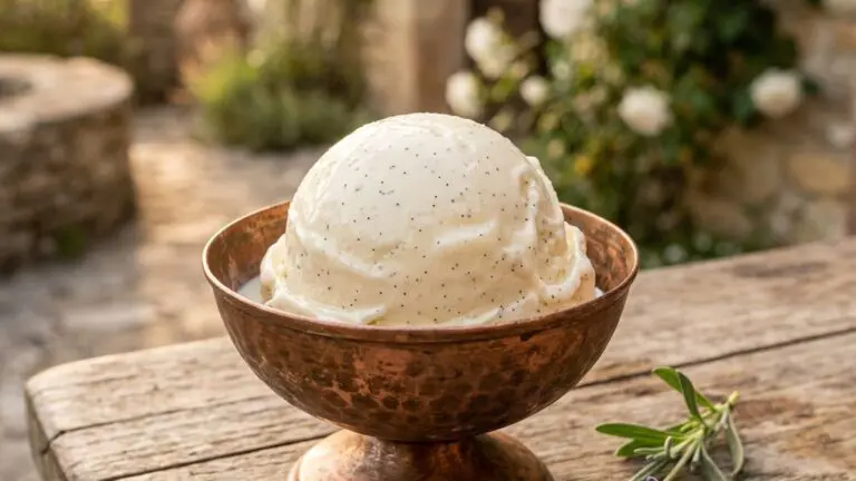 Stunning plated serving of Basic Ice Cream “My Way”, a chef-tested recipe by Chef Jorj Morgan.