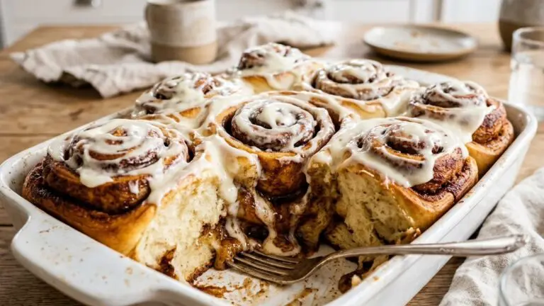 Stunning plated serving of Best Evah Cinnamon Rolls, a chef-tested recipe by Chef Jorj Morgan.