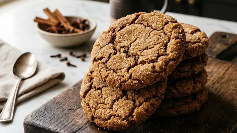 Stunning plated serving of Big, Soft Ginger Cookies, a chef-tested recipe by Chef Jorj Morgan.