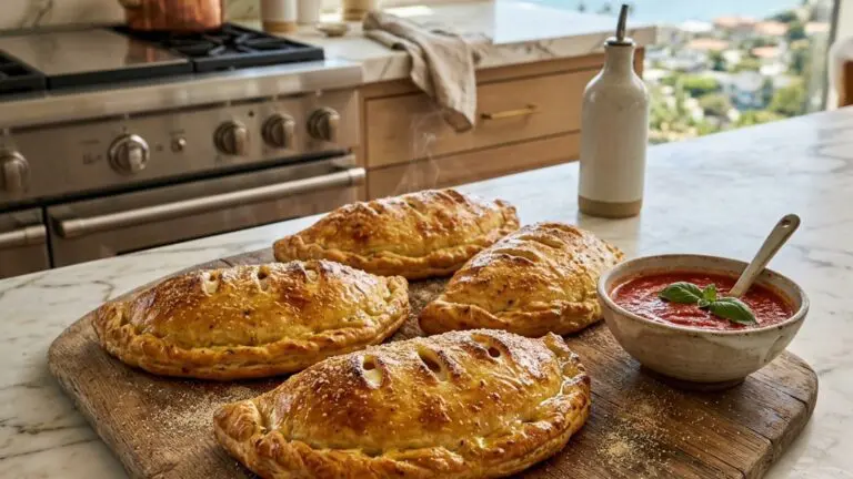 Stunning plated serving of Calzones, a chef-tested recipe by Chef Jorj Morgan.