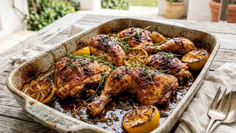 Stunning plated serving of My Favorite Lemon Chicken, a chef-tested recipe by Chef Jorj Morgan.