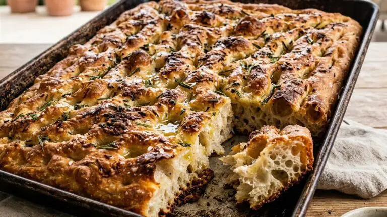 Stunning plated serving of Focaccia Bread, a chef-tested recipe by Chef Jorj Morgan.