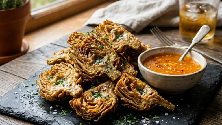 Stunning plated serving of Fried Baby Artichokes, a chef-tested recipe by Chef Jorj Morgan.