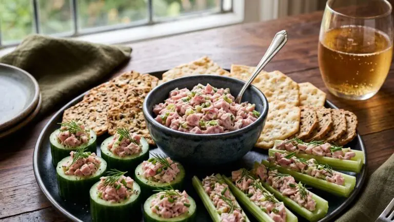 Stunning plated serving of Ham Salad Spread Three Ways, a chef-tested recipe by Chef Jorj Morgan.