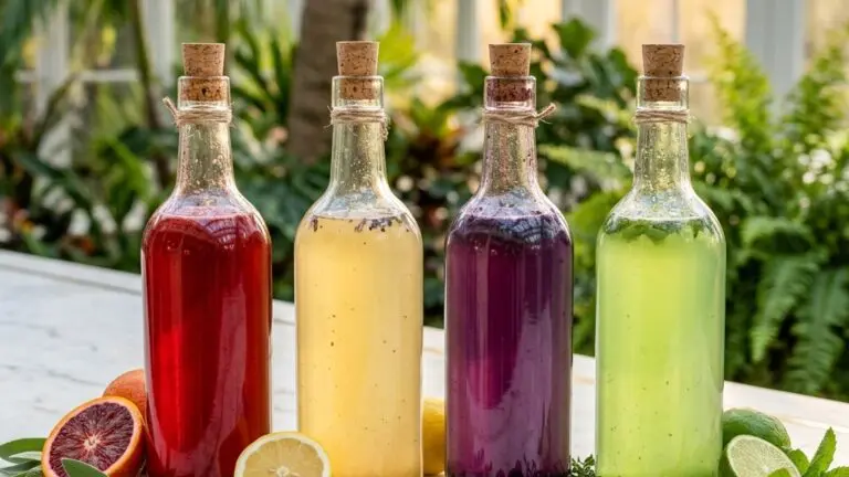 Stunning plated serving of Infused Simple Syrups, a chef-tested recipe by Chef Jorj Morgan.