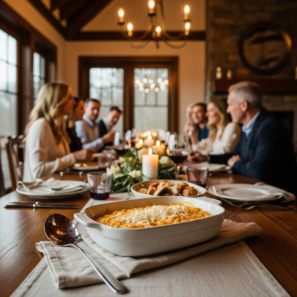 A gorgeous single-view lifestyle photo of freshly prepared Cheese Sauce for American-style Mac and Cheese.