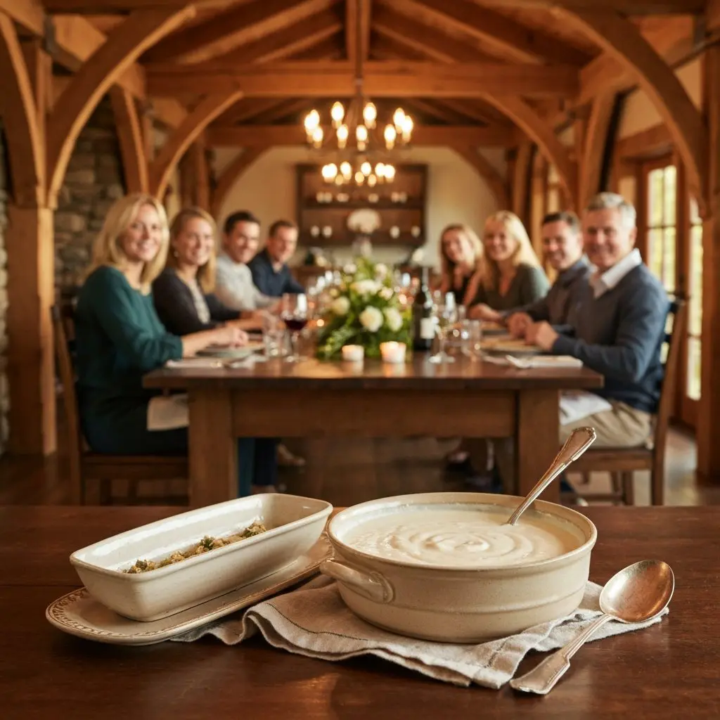 A gorgeous single-view lifestyle photo of freshly prepared French White Béchamel Sauce.