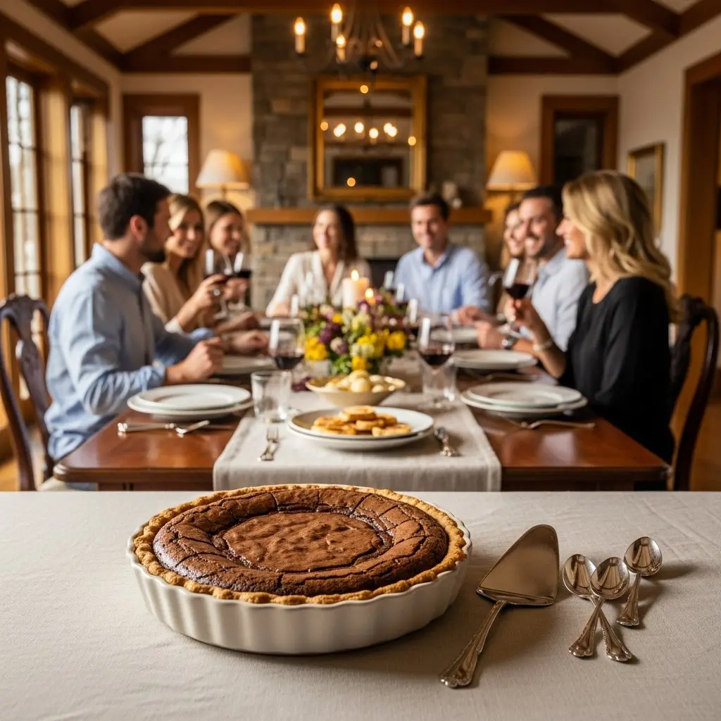 A gorgeous single-view lifestyle photo of freshly prepared Fudgy Crema Dark Chocolate Brownies.