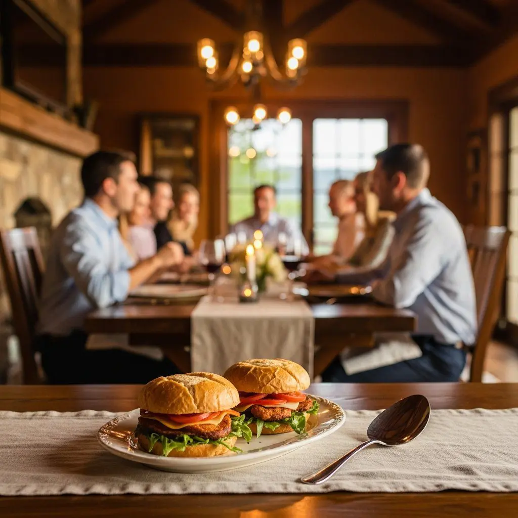 A gorgeous single-view lifestyle photo of freshly prepared My Breakfast Sandwich.