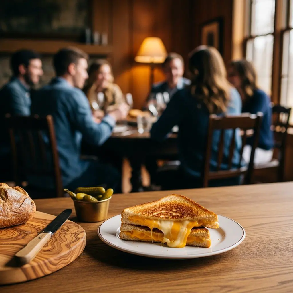 A gorgeous single-view lifestyle photo of freshly prepared “My Way” Basic Grilled Cheese Sandwich.