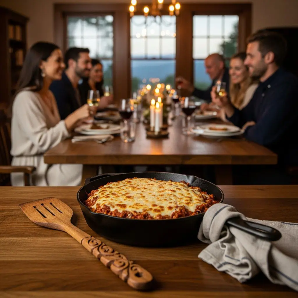 A gorgeous single-view lifestyle photo of freshly prepared Open-Faced Cheese-Topped Sloppy Joes.