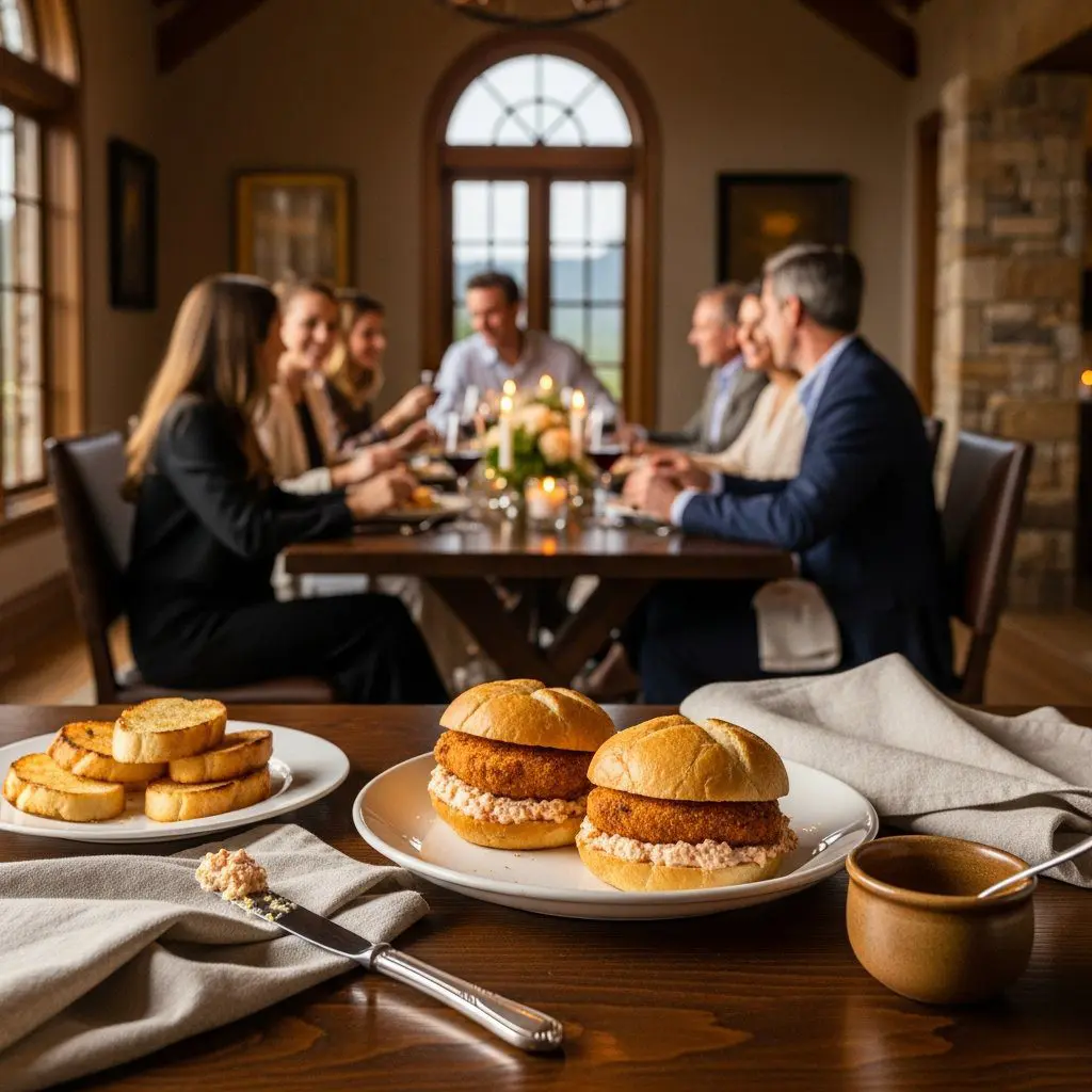 A gorgeous single-view lifestyle photo of freshly prepared Pimento Cheese Sandwiches with Fried Bologna.