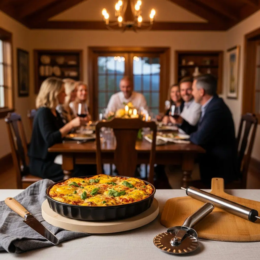 A gorgeous single-view lifestyle photo of freshly prepared Scrambled Egg Muffins: Pizza Style.