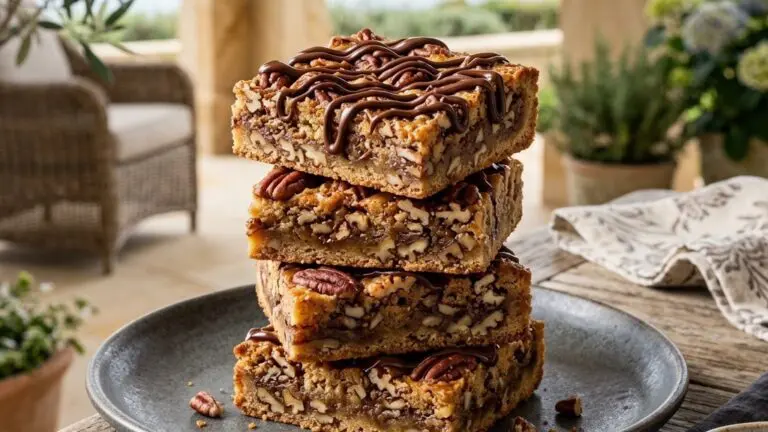 Stunning plated serving of Maple Pecan Bars, a chef-tested recipe by Chef Jorj Morgan.