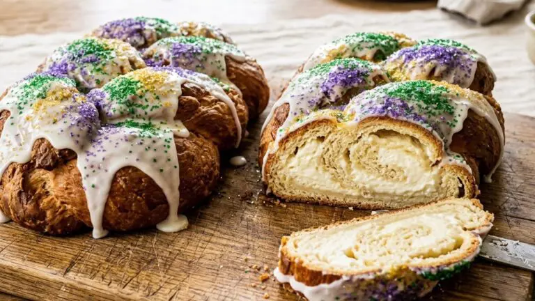 Stunning plated serving of Mardi Gras Bread, a chef-tested recipe by Chef Jorj Morgan.