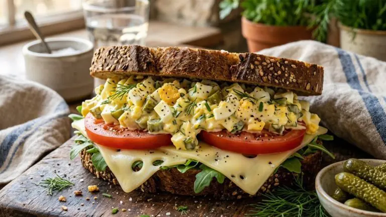 Stunning plated serving of My Way” Egg Salad, a chef-tested recipe by Chef Jorj Morgan.