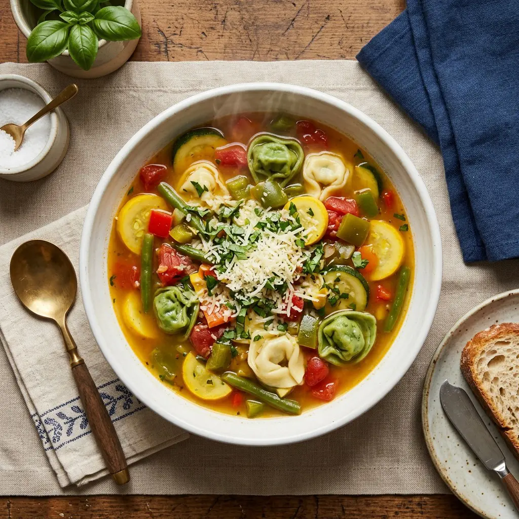 Chef tested Summer Squash Soup with Tortellini recipe by Chef Jorj Morgan