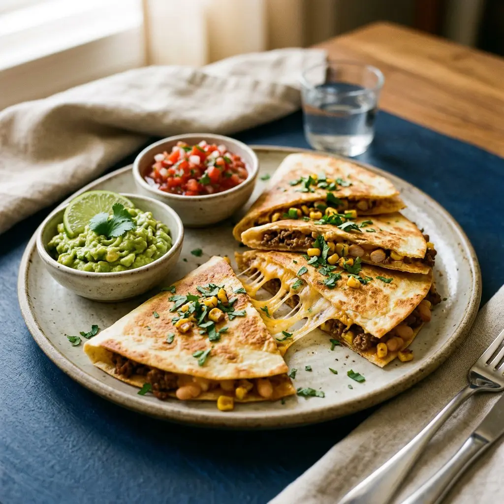 Chef tested Navy Bean, Beef and Toasted Corn Quesadillas recipe by Chef Jorj Morgan