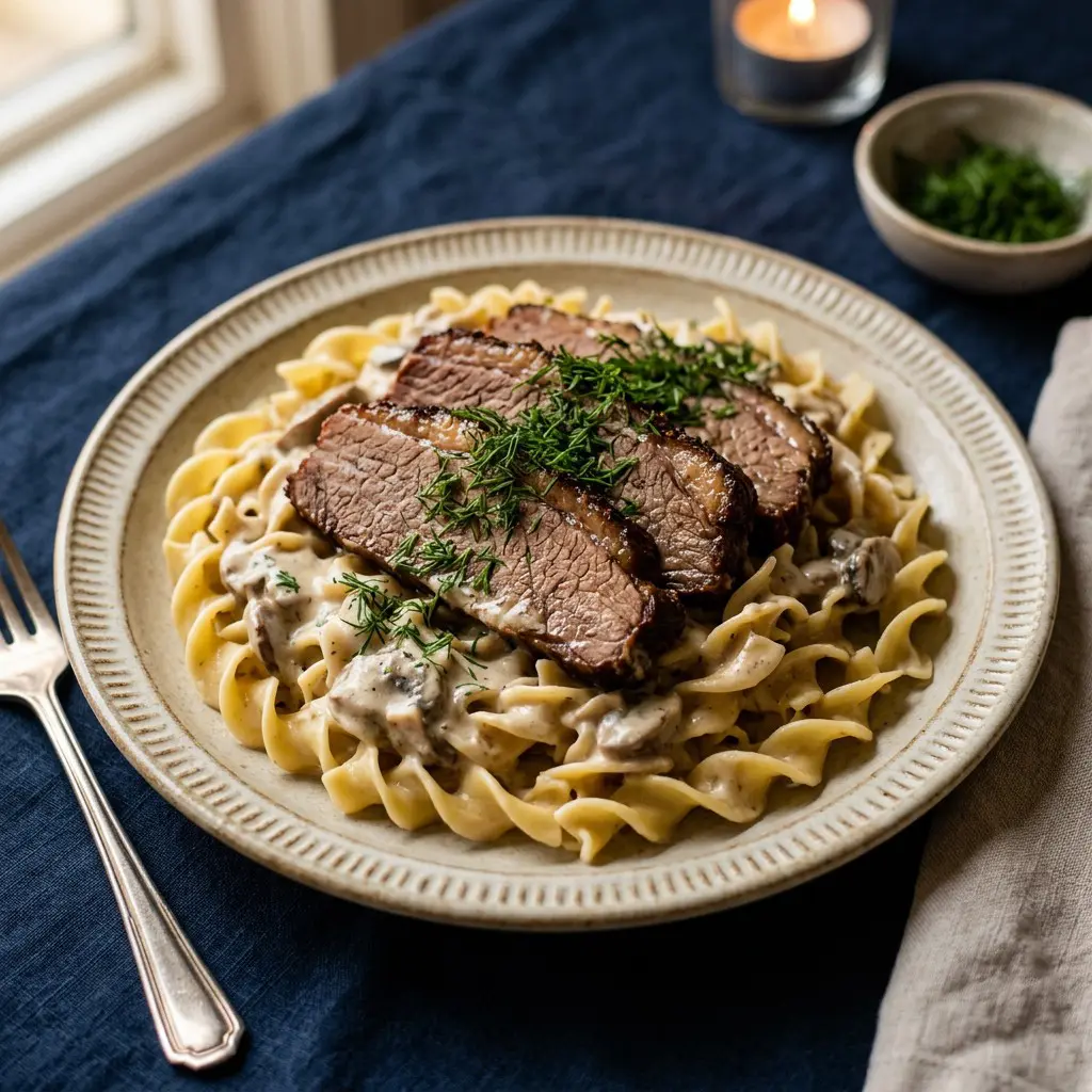 Chef tested Beef Brisket Stroganoff recipe by Chef Jorj Morgan