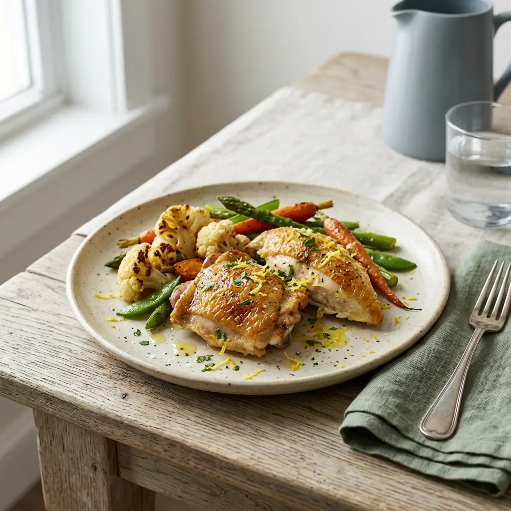 Chef tested Lemon-Ginger Chicken with Cauliflower and Carrots recipe by Chef Jorj Morgan