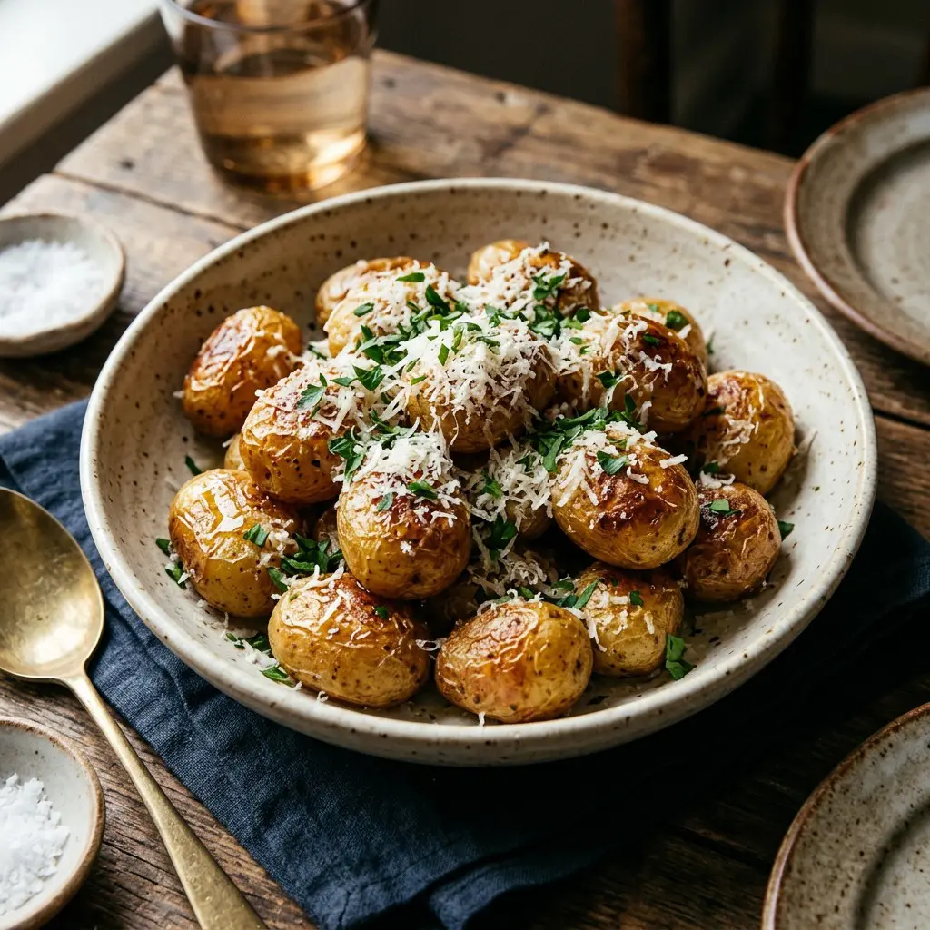 Chef tested New Potatoes with Truffle Oil, Parmesan Cheese, and Parsley recipe by Chef Jorj Morgan