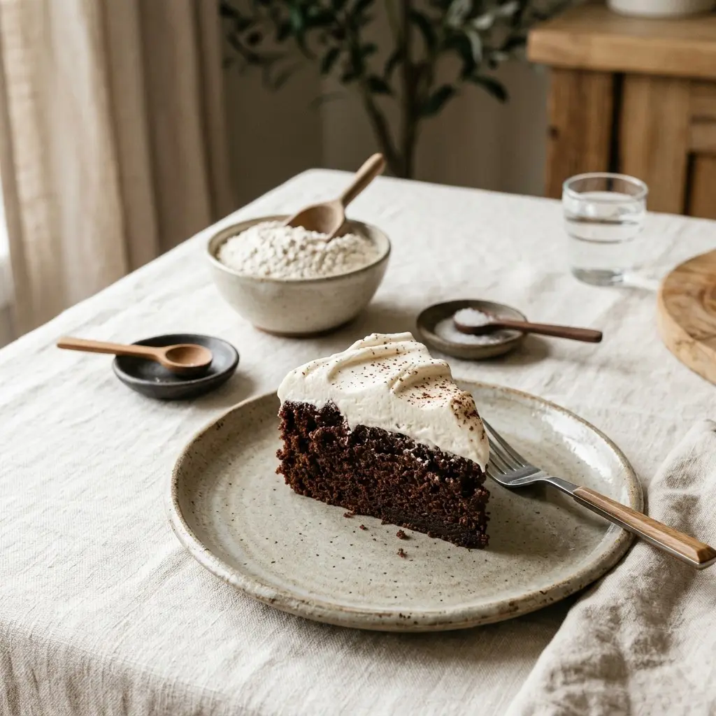 Chef tested Dark Chocolate Cake with Fluffy White Frosting recipe by Chef Jorj Morgan