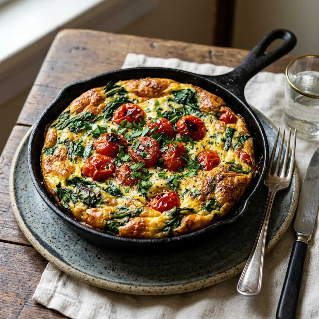 Chef tested Ricotta Frittata with Swiss Chard and Spinach recipe by Chef Jorj Morgan