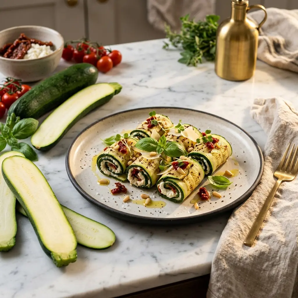 Chef tested Zucchini Involtini with Sun-Dried Tomato Ricotta Filling recipe by Chef Jorj Morgan
