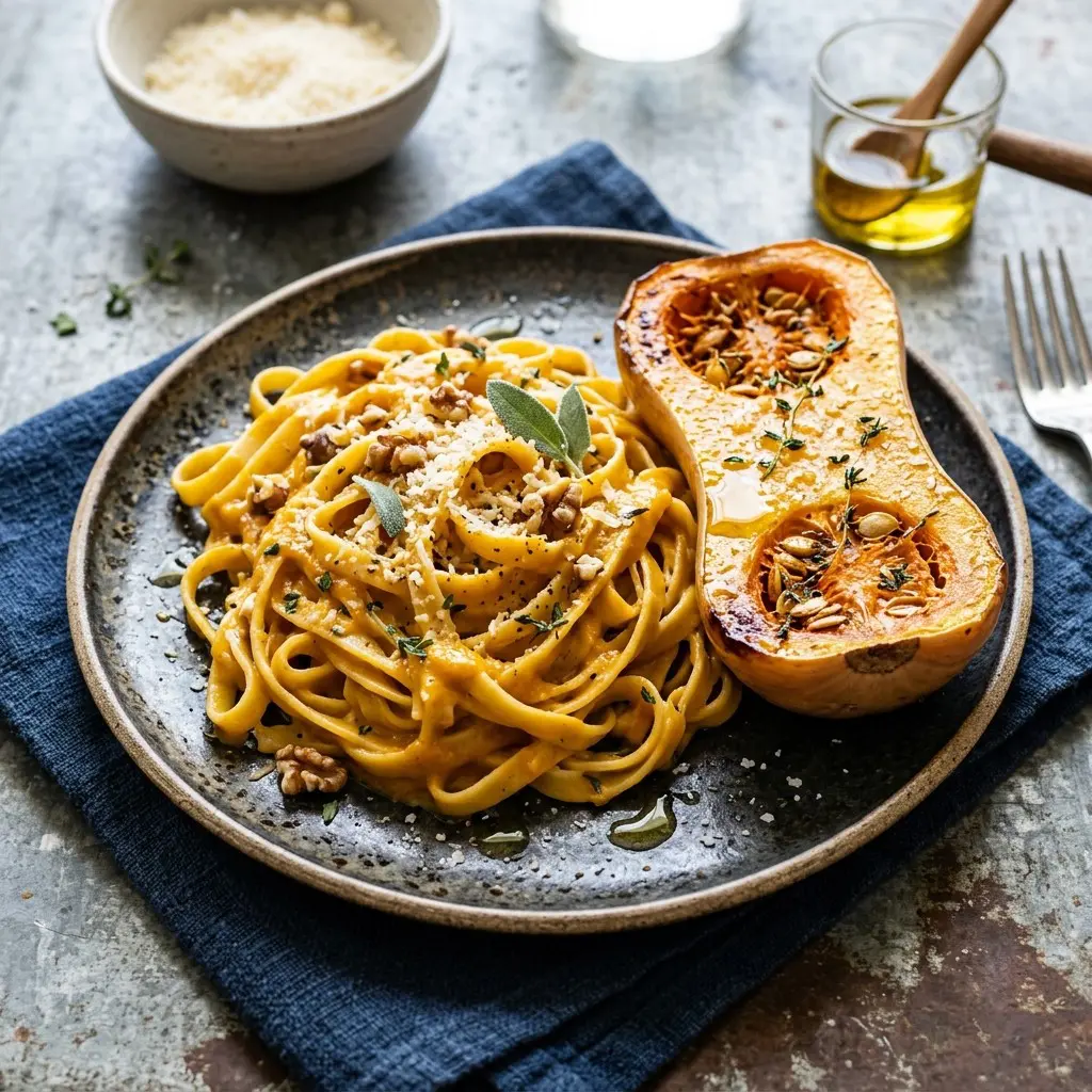 Chef tested Butternut Squash Fettuccine Alfredo recipe by Chef Jorj Morgan