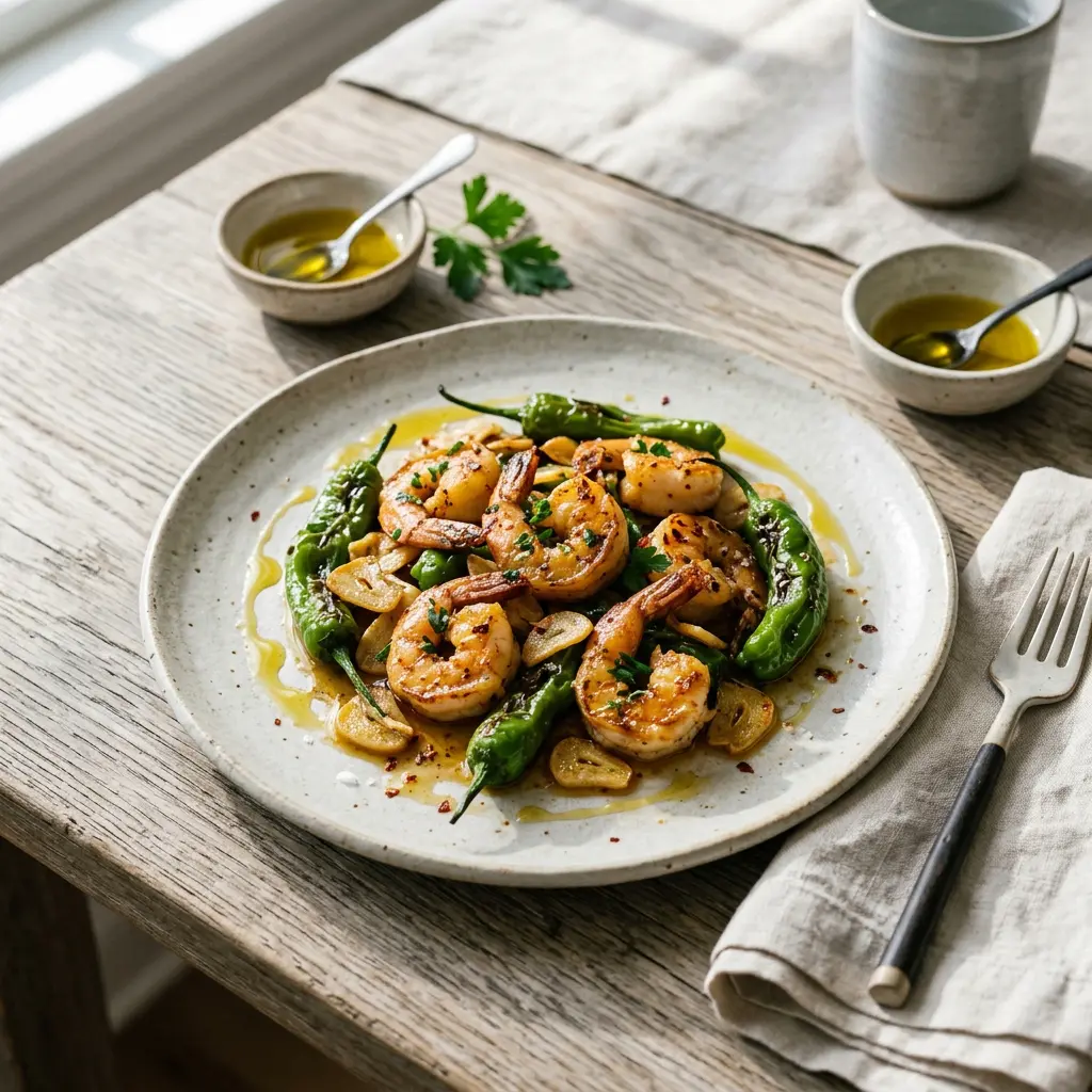 Chef tested Garlicky Shrimp and Shishito Peppers recipe by Chef Jorj Morgan