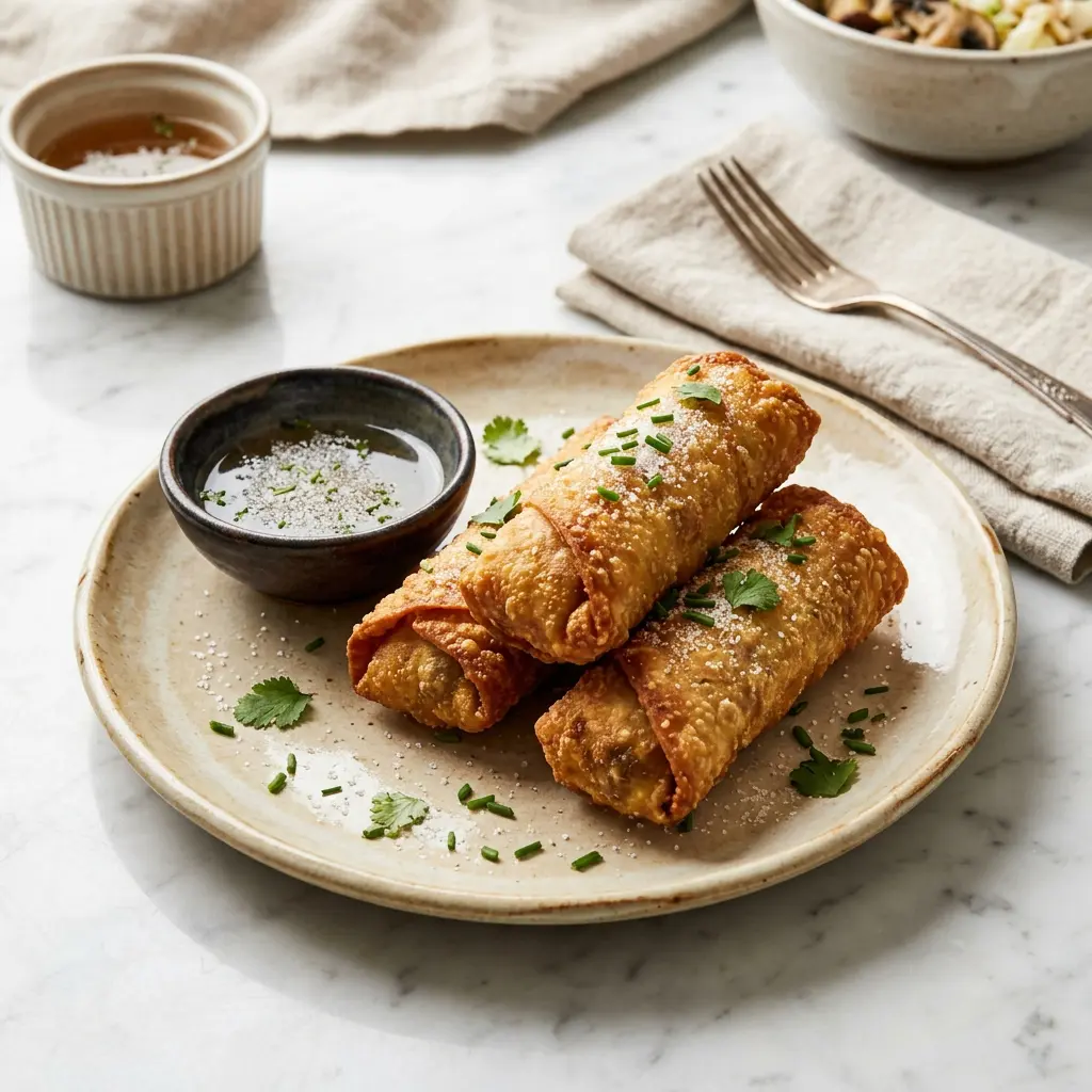 Chef tested Celebration Time Egg Rolls with Chicken, Mushrooms and Cabbage recipe by Chef Jorj Morgan