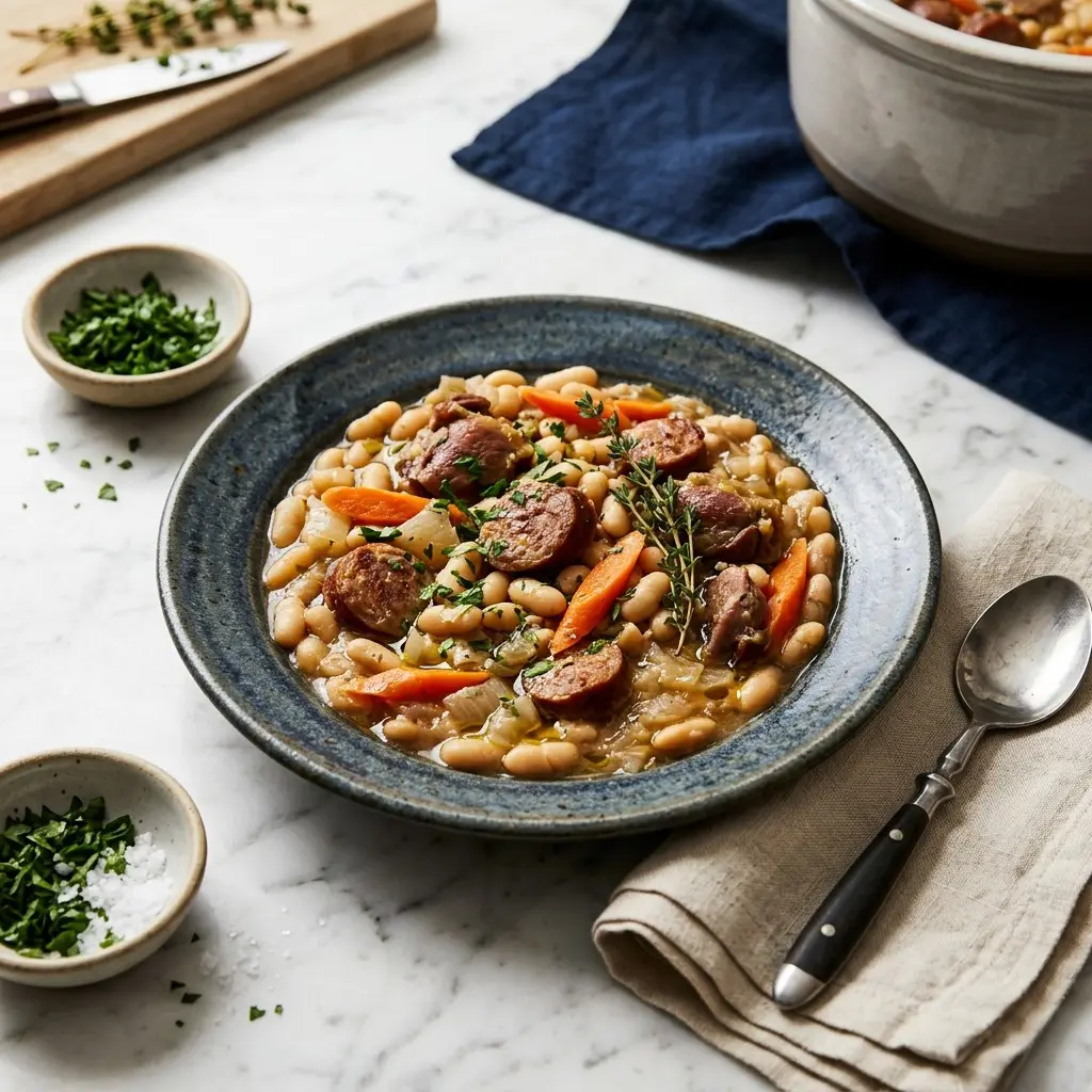 Chef tested Slow Cooker White Bean Cassoulet recipe by Chef Jorj Morgan