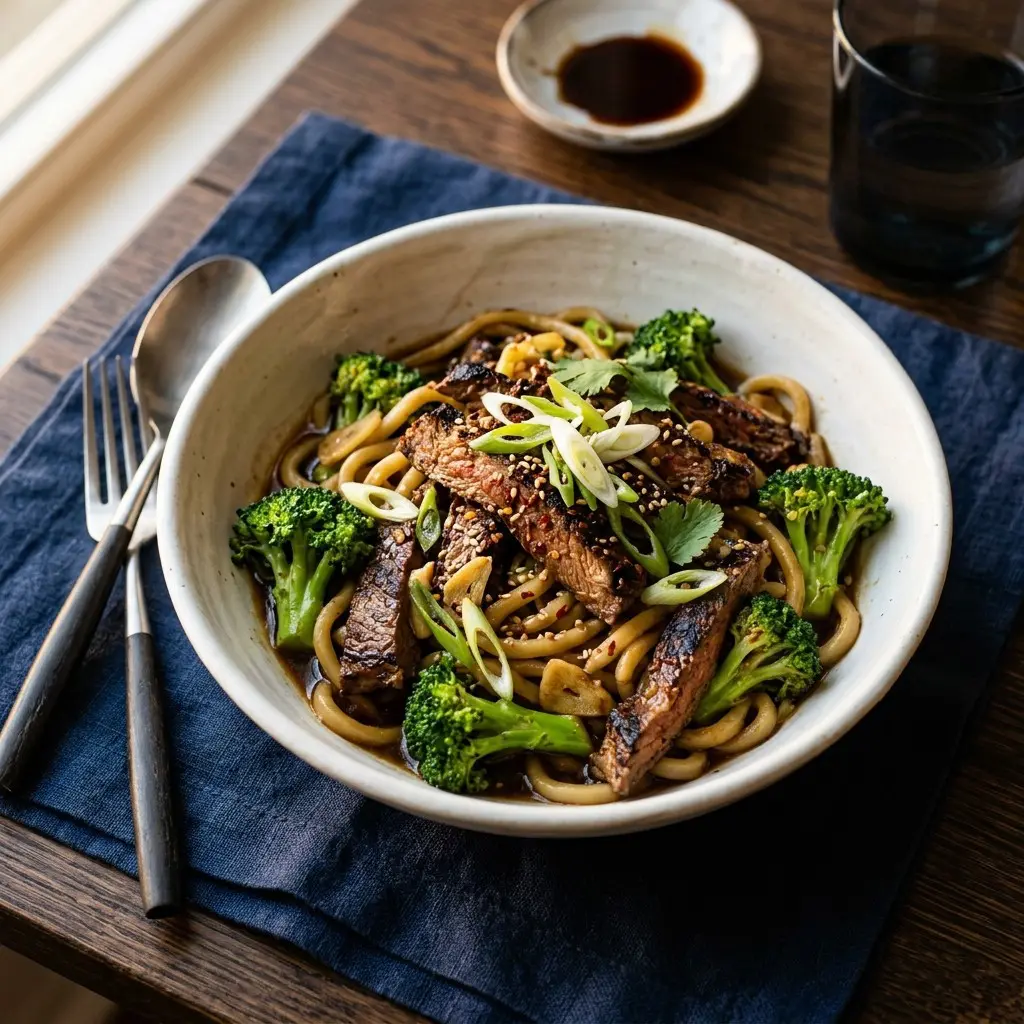 Chef tested Beef and Broccoli Noodle Bowl recipe by Chef Jorj Morgan