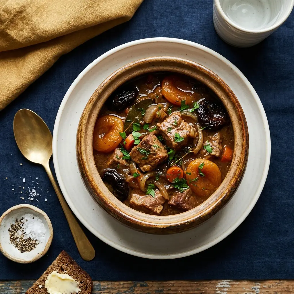 Chef tested Latvian Stew (Pork Stew with Apricots and Prunes) recipe by Chef Jorj Morgan
