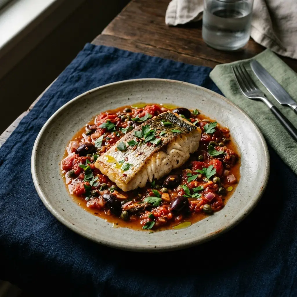 Chef tested Fresh Fish of the Day in Puttanesca Sauce recipe by Chef Jorj Morgan