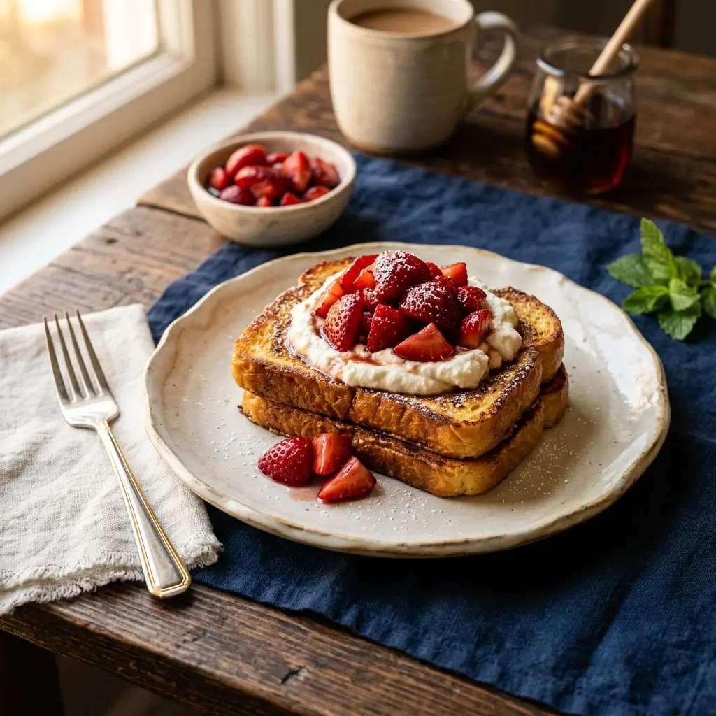 Chef tested Strawberry-Ricotta Topped French Toast recipe by Chef Jorj Morgan